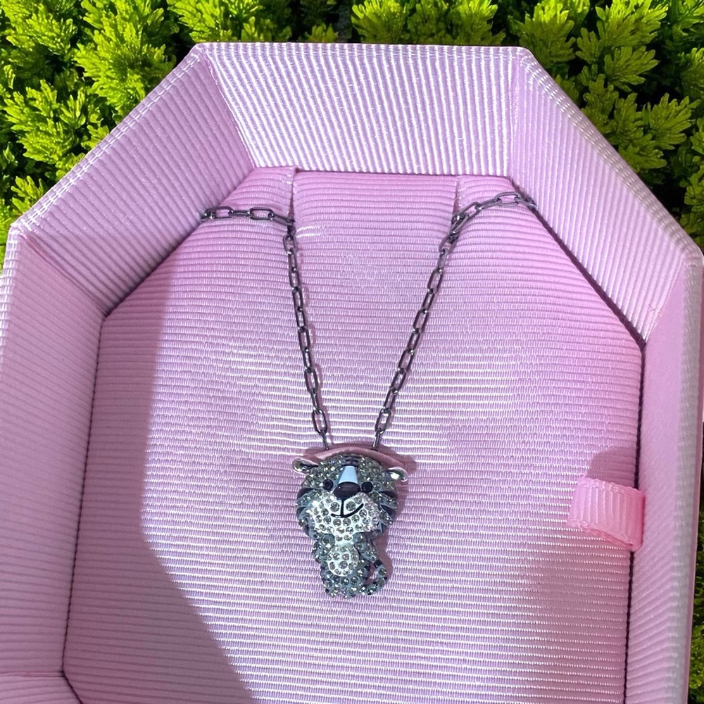 Swarovski Silver and Black Panther Necklace